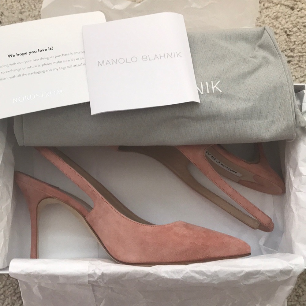 ⛔️SOLD⛔️  NWT Manolo Blahnik Allura Blush Suede - Picture 3 of 4